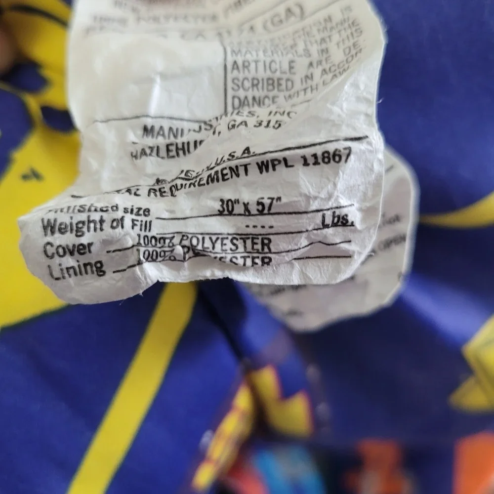 Bob the‎ Builder Sleeping Bag Kids Blue Yellow Construction Vehicle Print